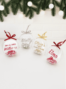 Personalised Christmas baubles