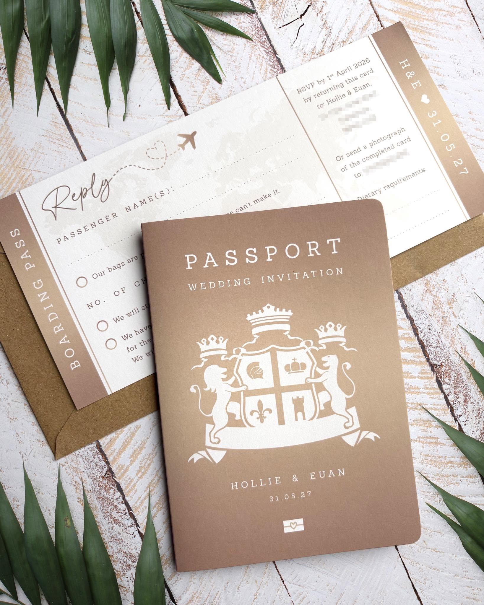 Passport wedding invitation